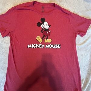Disney Mickey Mouse Red Graphic T-Shirt Men’s 3XL Long Vintage Style Print